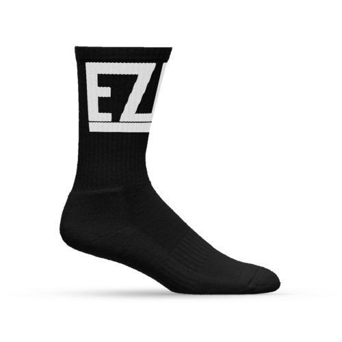 EZRA COLLECTIVE CLASSIC LOGO SOCKS – White on Black