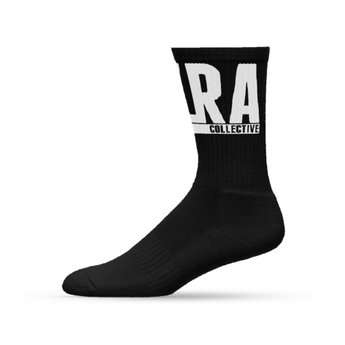 EZRA COLLECTIVE CLASSIC LOGO SOCKS – White on Black