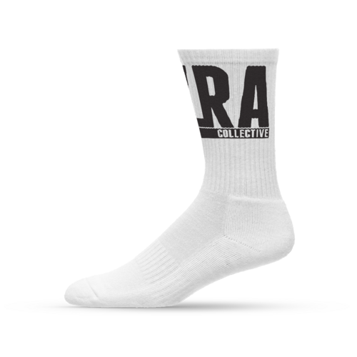 EZRA COLLECTIVE CLASSIC LOGO SOCKS – Black on White